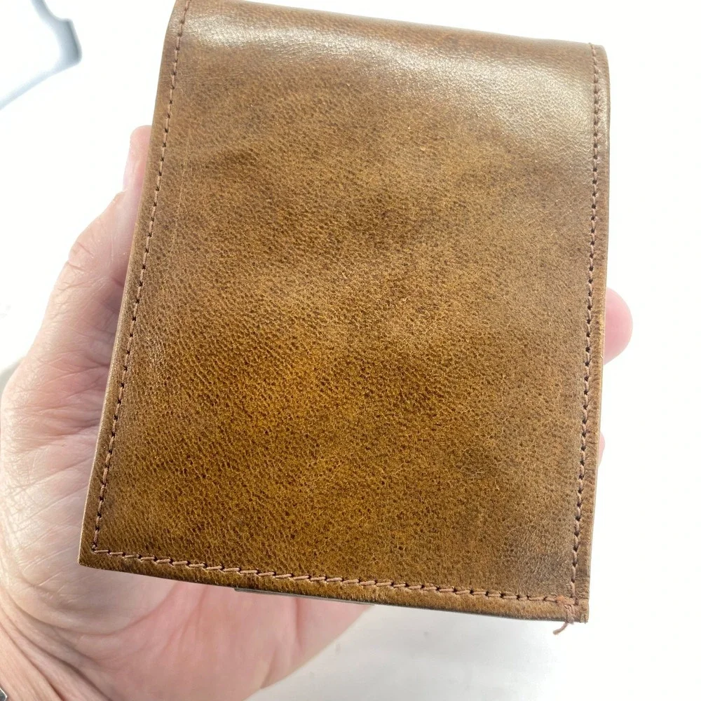Vintage Leather Wallets Set of 2 Gotham Leather Goods Bifold Mexico Brown Black